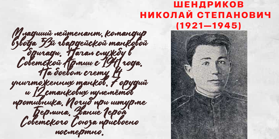 ШЕНДРИКОВ НИКОЛАЙ СТЕПАНОВИЧ